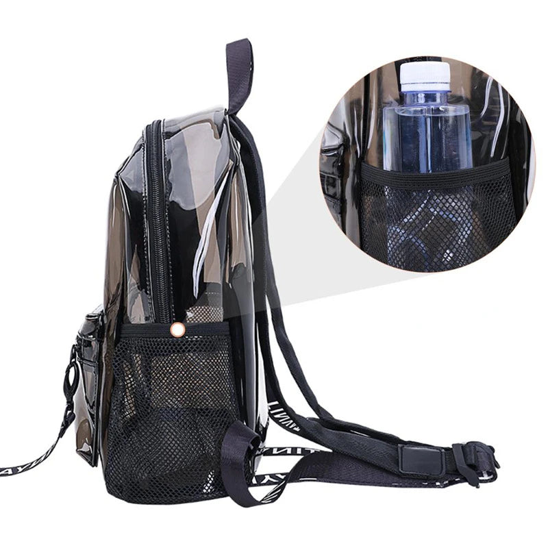 Transparent PVC Backpack Women's Jelly Bag Waterproof Beach Schoolbag