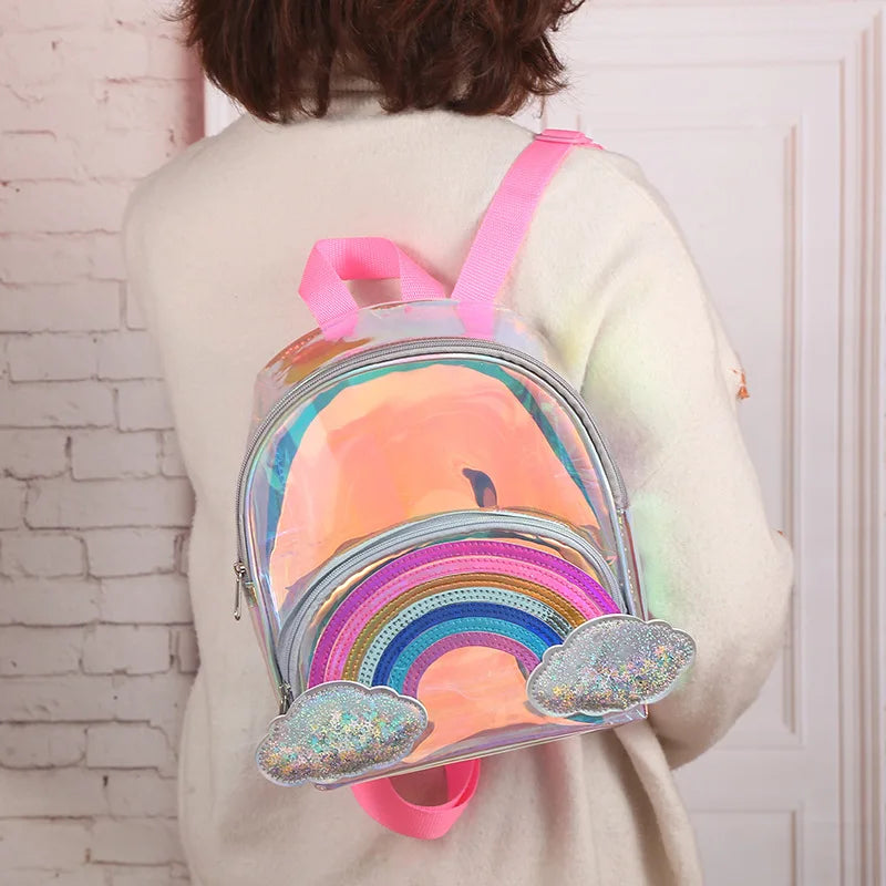 Colorful Girls School Bag Laser Backpack Children Shoulder Bags