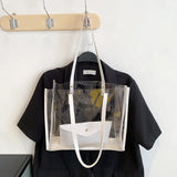 Transparent PVC Bag Clear Handbag Set of 2