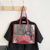 Transparent PVC Bag Clear Handbag Set of 2