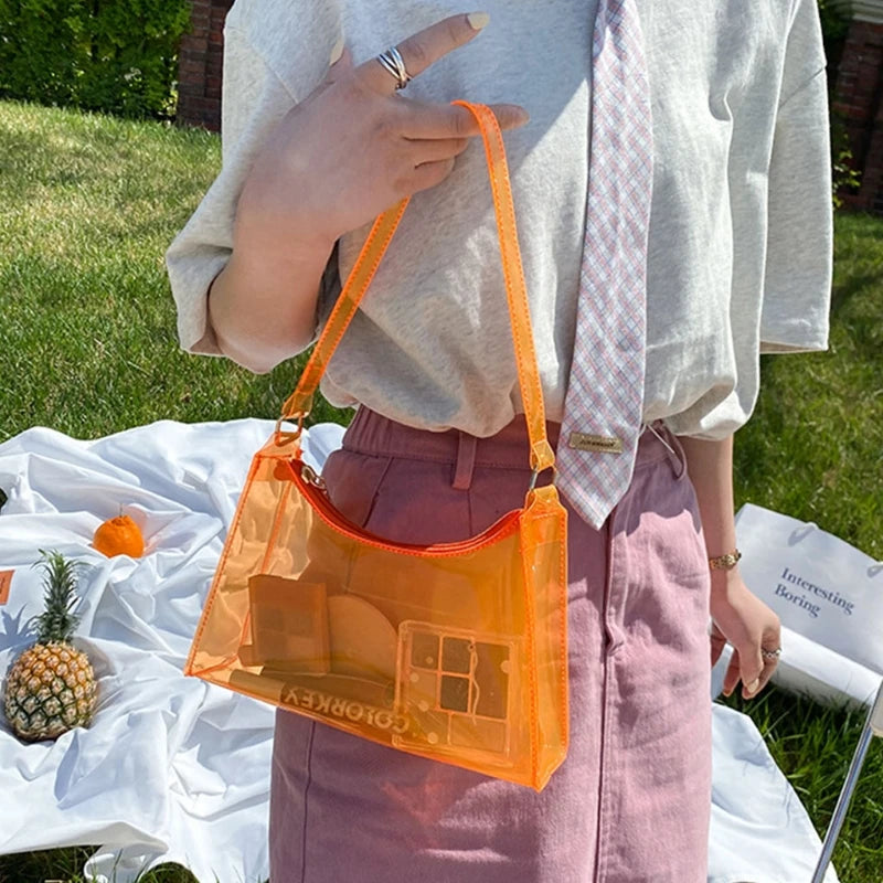 Clear Jelly Shoulder Bag for Women Evening Bag
