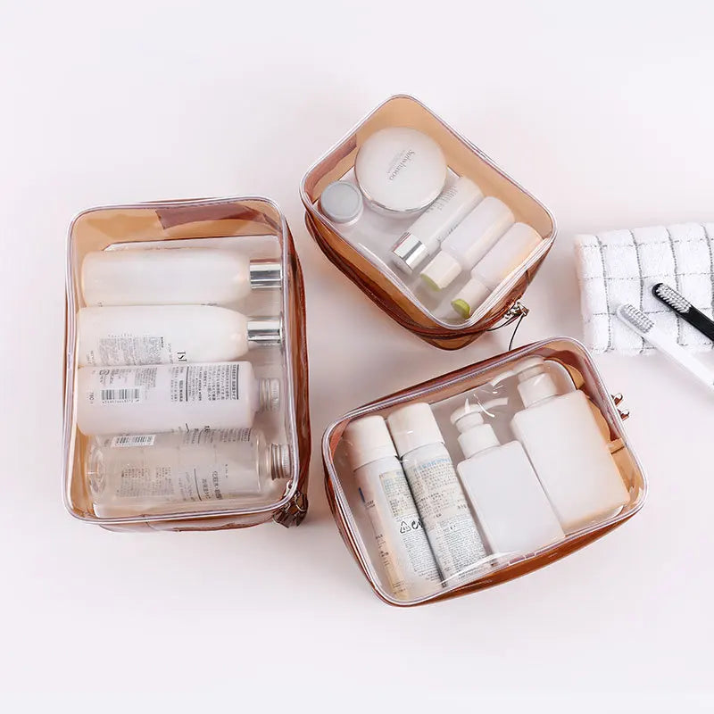 Transparent PVC Storage Bag Travel Cosmetic Toiletries Storage Bag