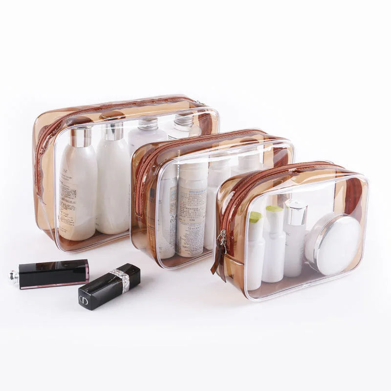Transparent PVC Storage Bag Travel Cosmetic Toiletries Storage Bag