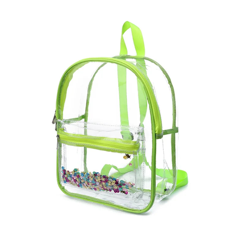 Transparent PVC Backpack for Female Casual Travel School