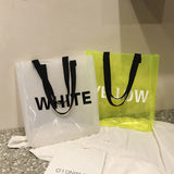 Transparent Tote Bag PVC Shoulder Bag Grocery Storage Handbag Reusable Eco Totes