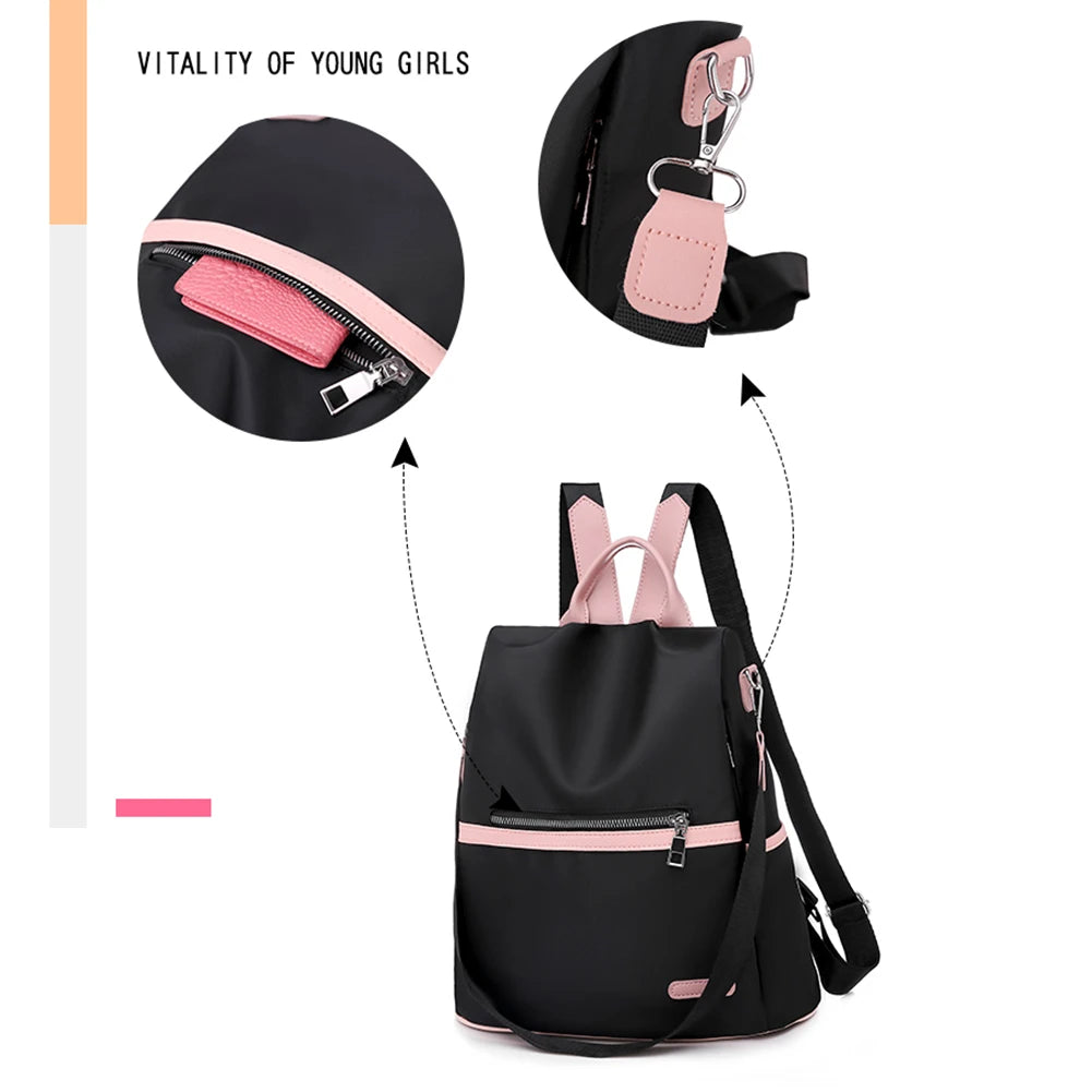 Travel Shoulder Bag Women Contr Knapsack Casual Multi-Function Anti-Th -1