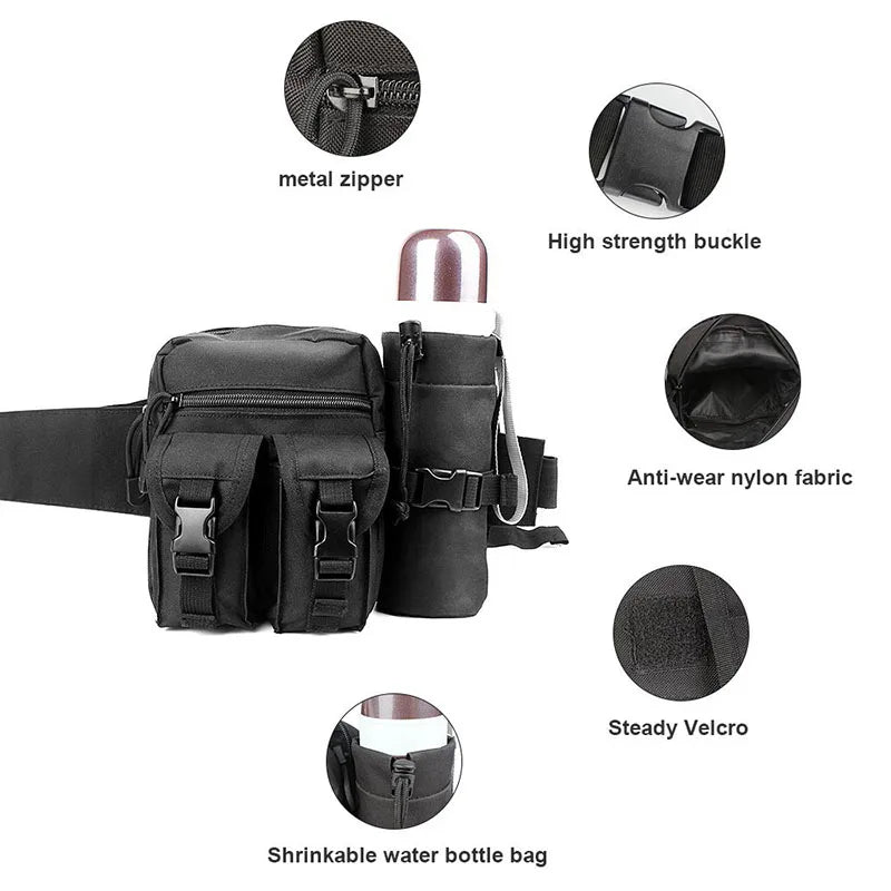 Tactical Moto Waist Belt Bags Organizer Pouch