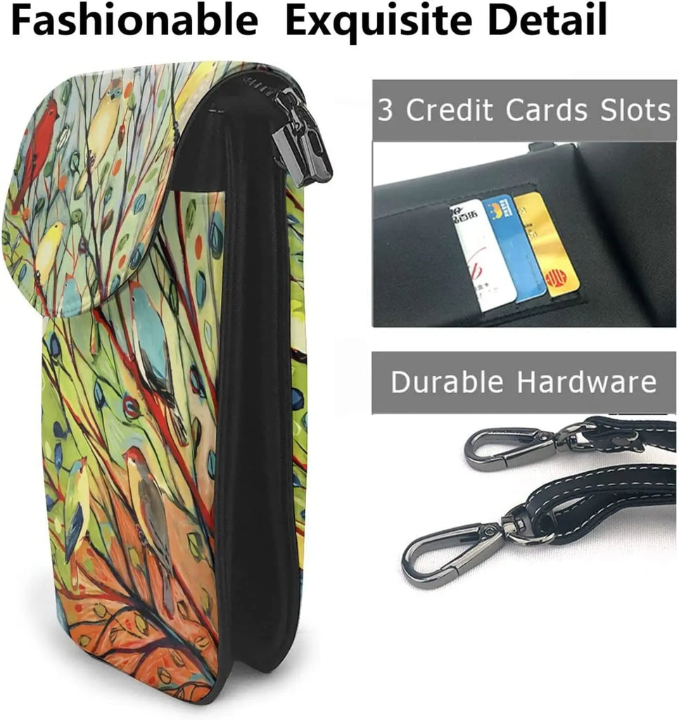 Trees And Birds Crossbody Bag Cell Phone Purse Women Shoulder Bag