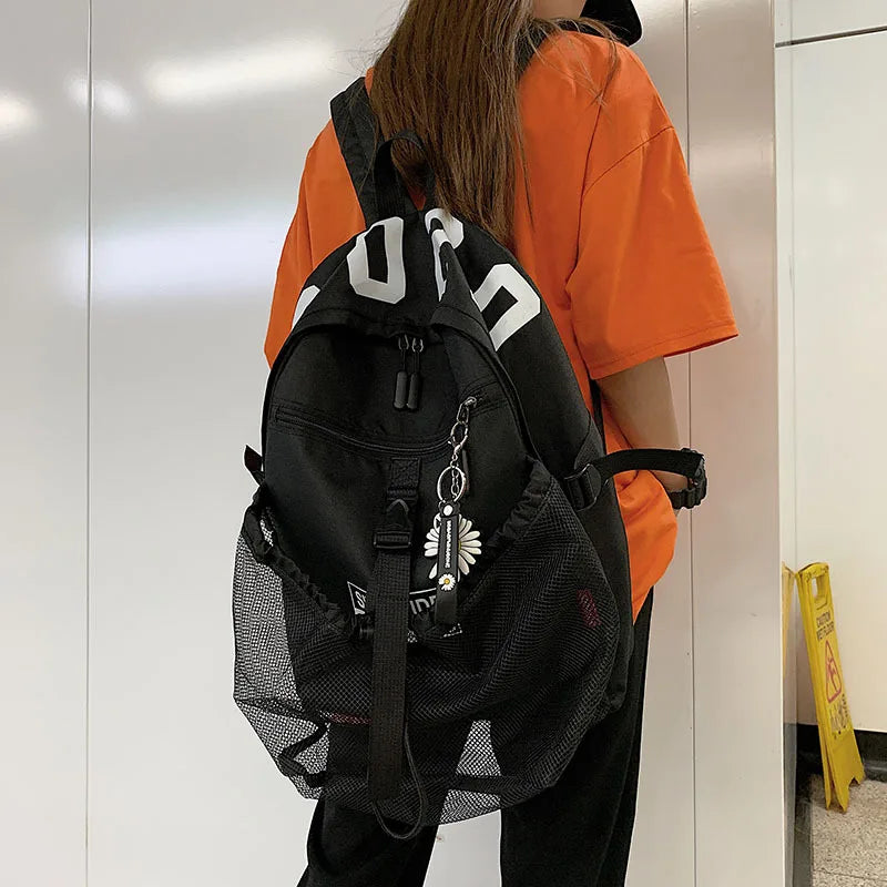 Waterproof College Backpack Girl Boy Schoolbag Teenager Student Basketball Bag