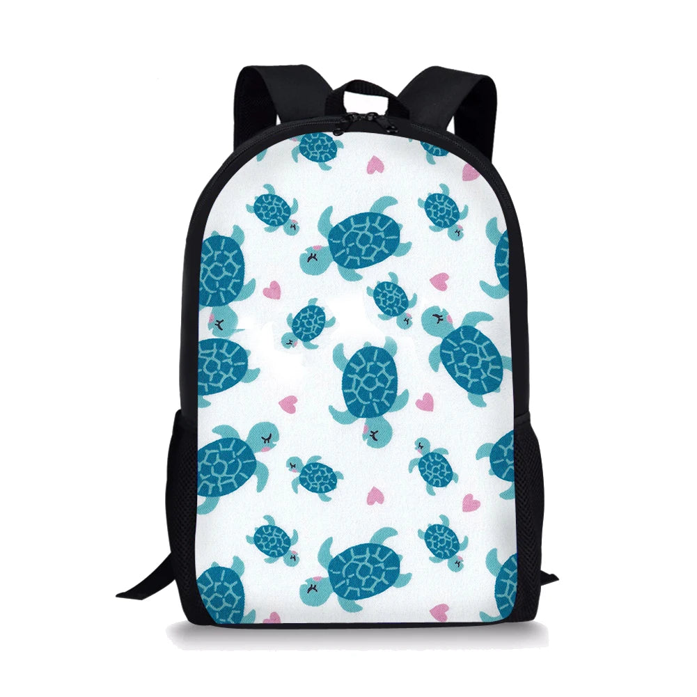 3D Sea Turtle Pattern Print Backpack For Teens Boys Children Durable Mochilas