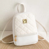 Embroidered Rhombus Stitching Backpack Soft Surface Change Mobile Travel Bag