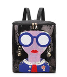 Sequins Dazzling Ladies Casual Backpack Shoulder Bag School Bags For Teenage Gi