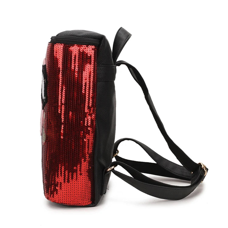 Sequins Dazzling Ladies Casual Backpack Shoulder Bag School Bags For Teenage Gi