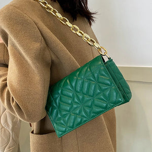 Quilted Shoulder Bags PU Leather Underarm Bags Ladies Crossbody Bags