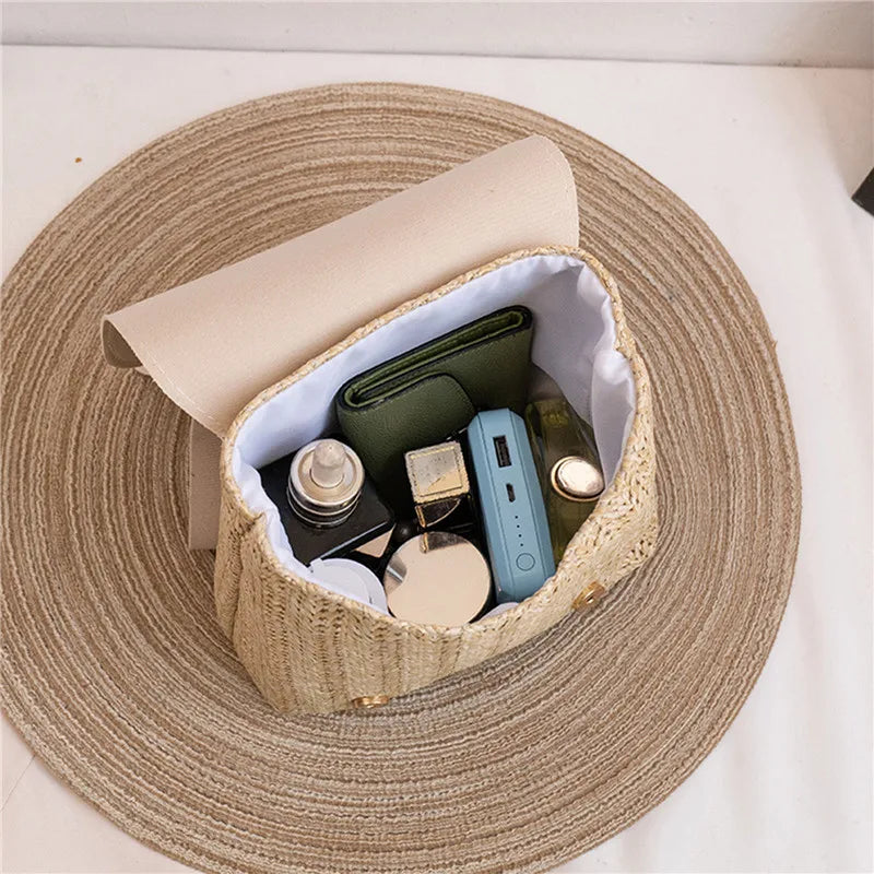 Vintage Weave Handbag Women's Rattan Woven Backpack