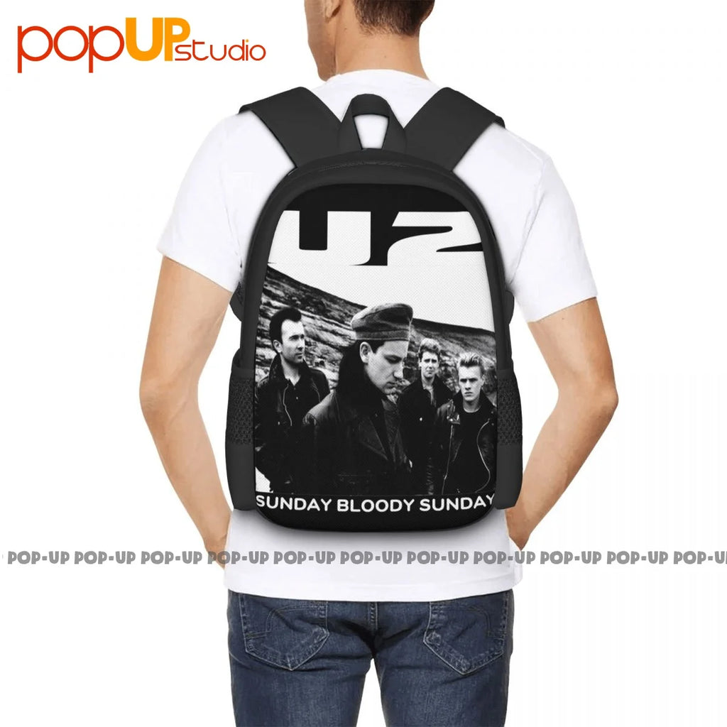 U2 Bono Rock Concert Zooropa Bloody Sunday Backpack Large Capacity