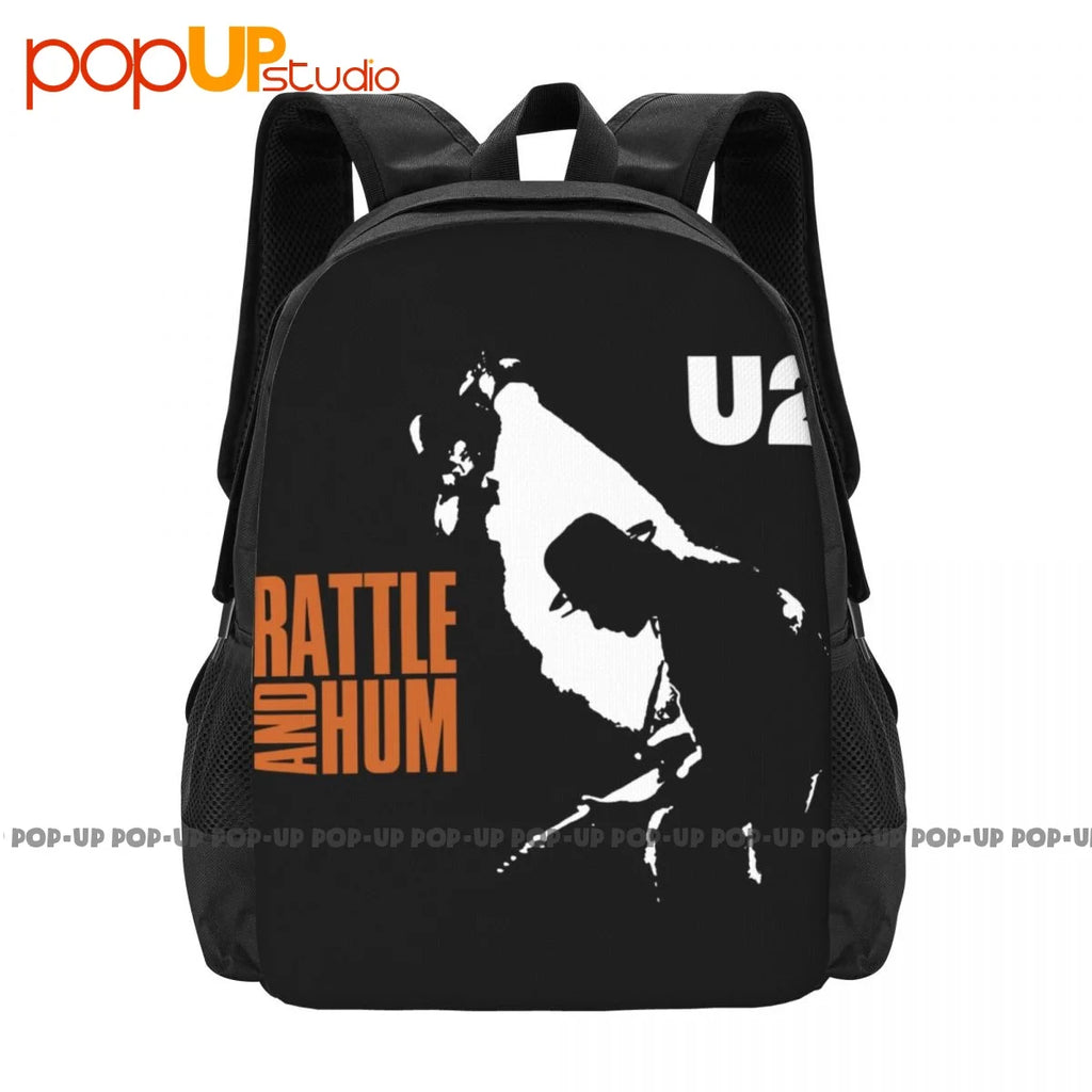 U2 Rattle And Hum Rock Band Backpack Large Capacity School Style Sports Bag