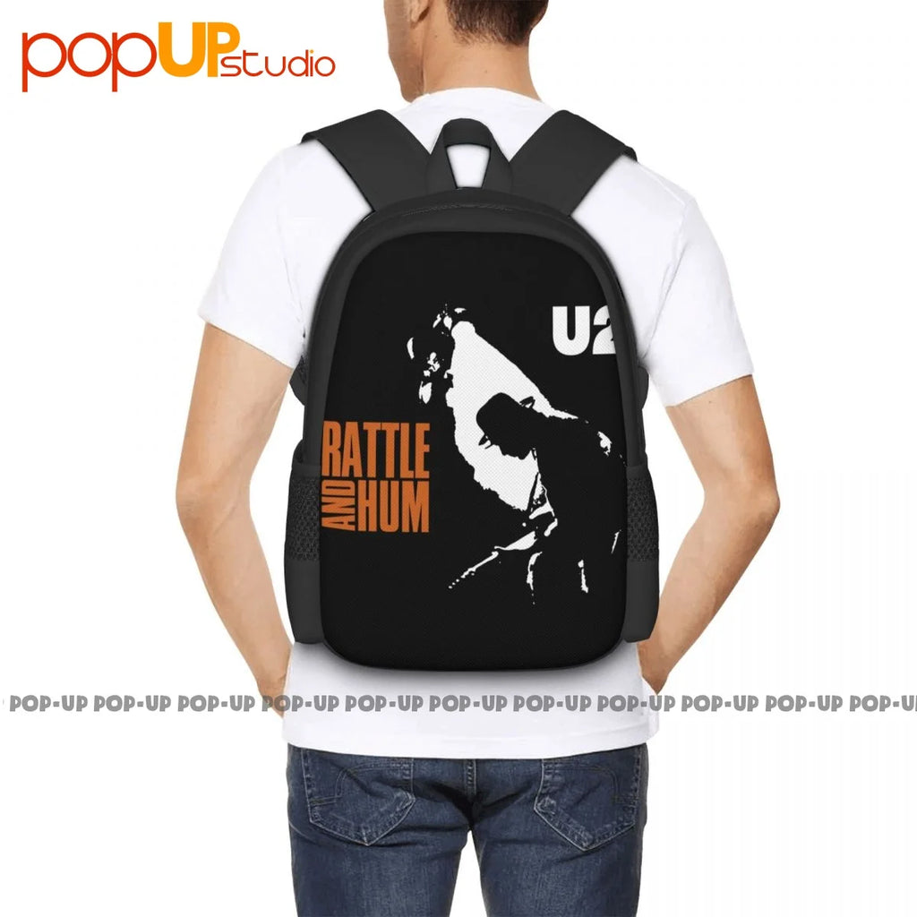 U2 Rattle And Hum Rock Band Backpack Large Capacity School Style Sports Bag