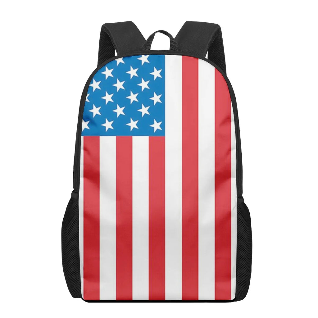 American Flag 3D Pattern School Bag for Children Girls Boys