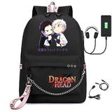 Bungo Stray Dogs Anime Girls School Backpack with USB Charging