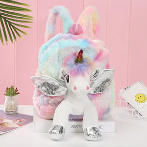 Unicorn Backpack Plush Cartoon School Bags For Girls Kids Small Backpack