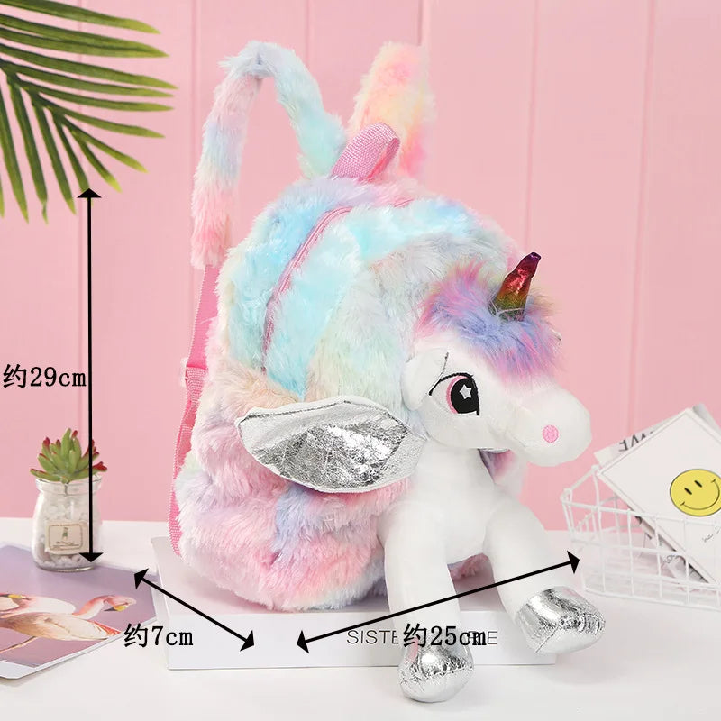 Unicorn Backpack Plush Cartoon School Bags For Girls Kids Small Backpack