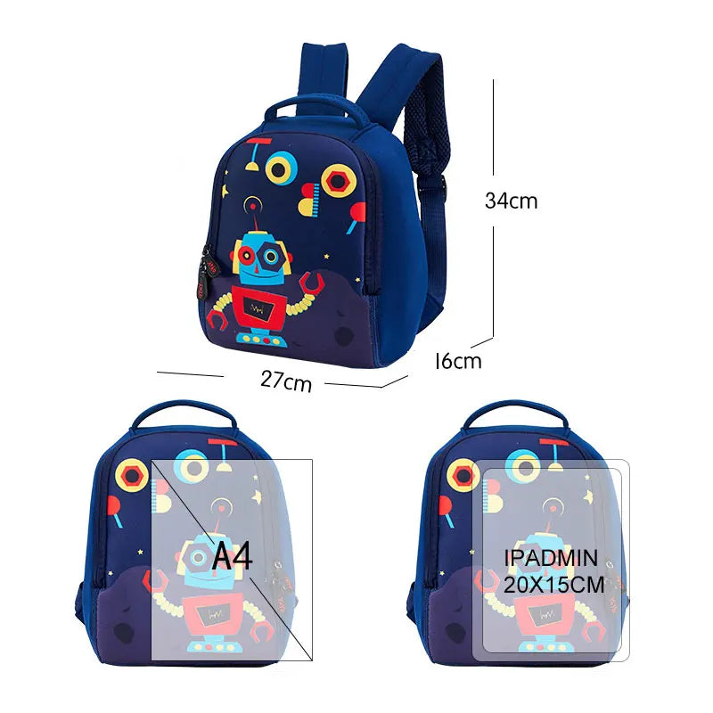Unicorn Printed Kids School Bags for Boys Kindergarten Student Backpack