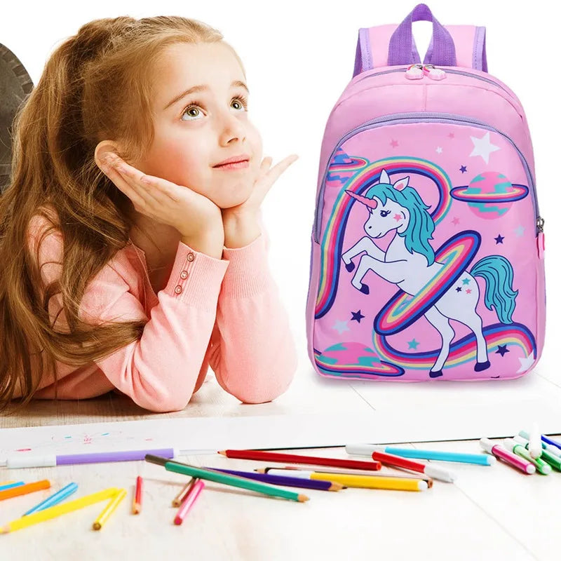 Unicorn Schoolbag Kids Children Mochila Double Shoulder School Bags
