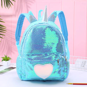 Kawayi Unicorn Sequins Backpack For Girls Children Schoolbag