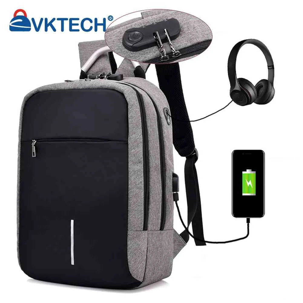 Unisex Business Rucksack USB Charging Large Capacity Travel