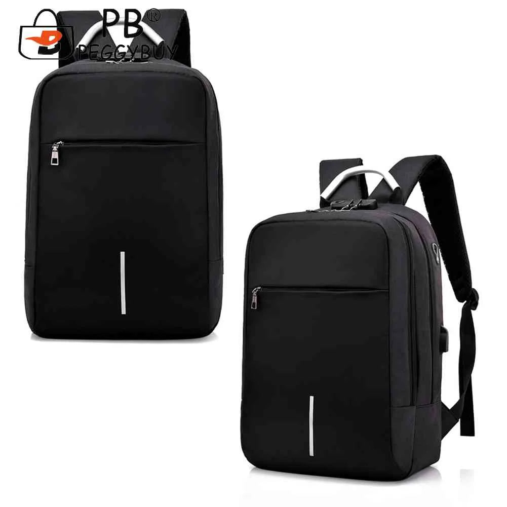 Unisex Code Lock Backpack Large Capacity Reflective Strip USB Interface