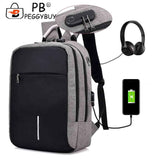 Unisex Code Lock Backpack Large Capacity Reflective Strip USB Interface