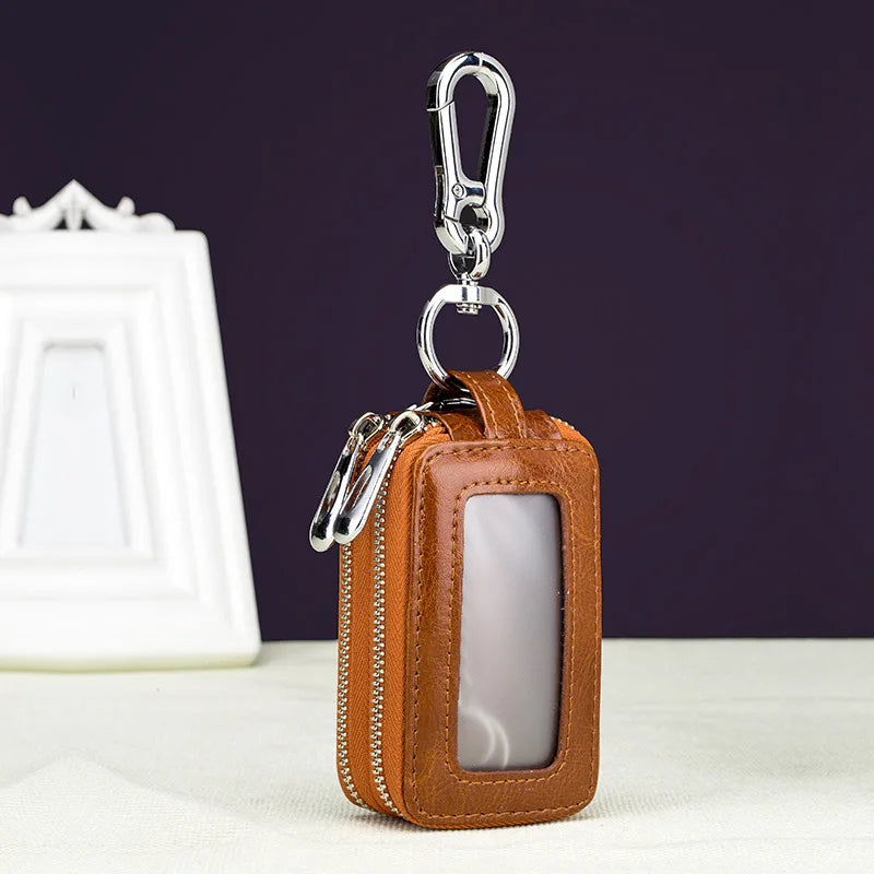 Double Layer Leather Key Holder Wallet for Keys
