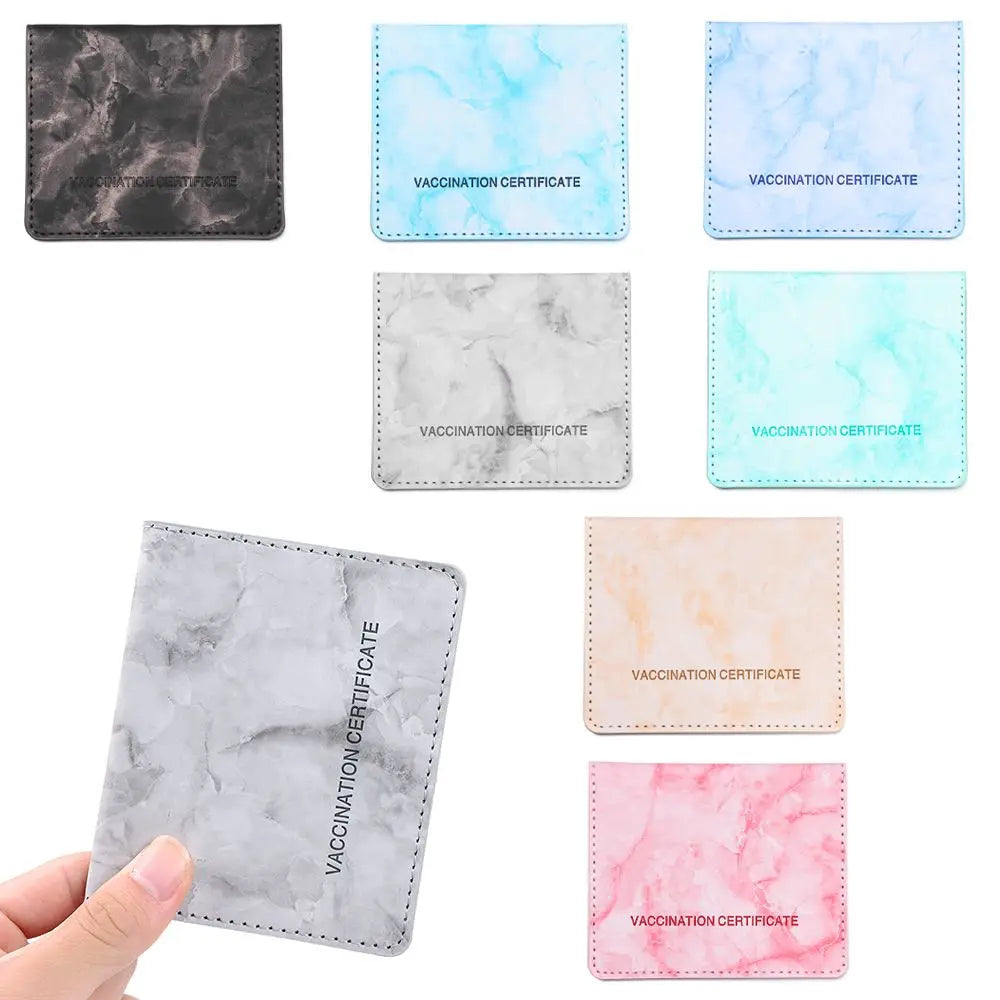 Unisex Marble Pattern PU Leather Travel Passport Cover Wallet Case