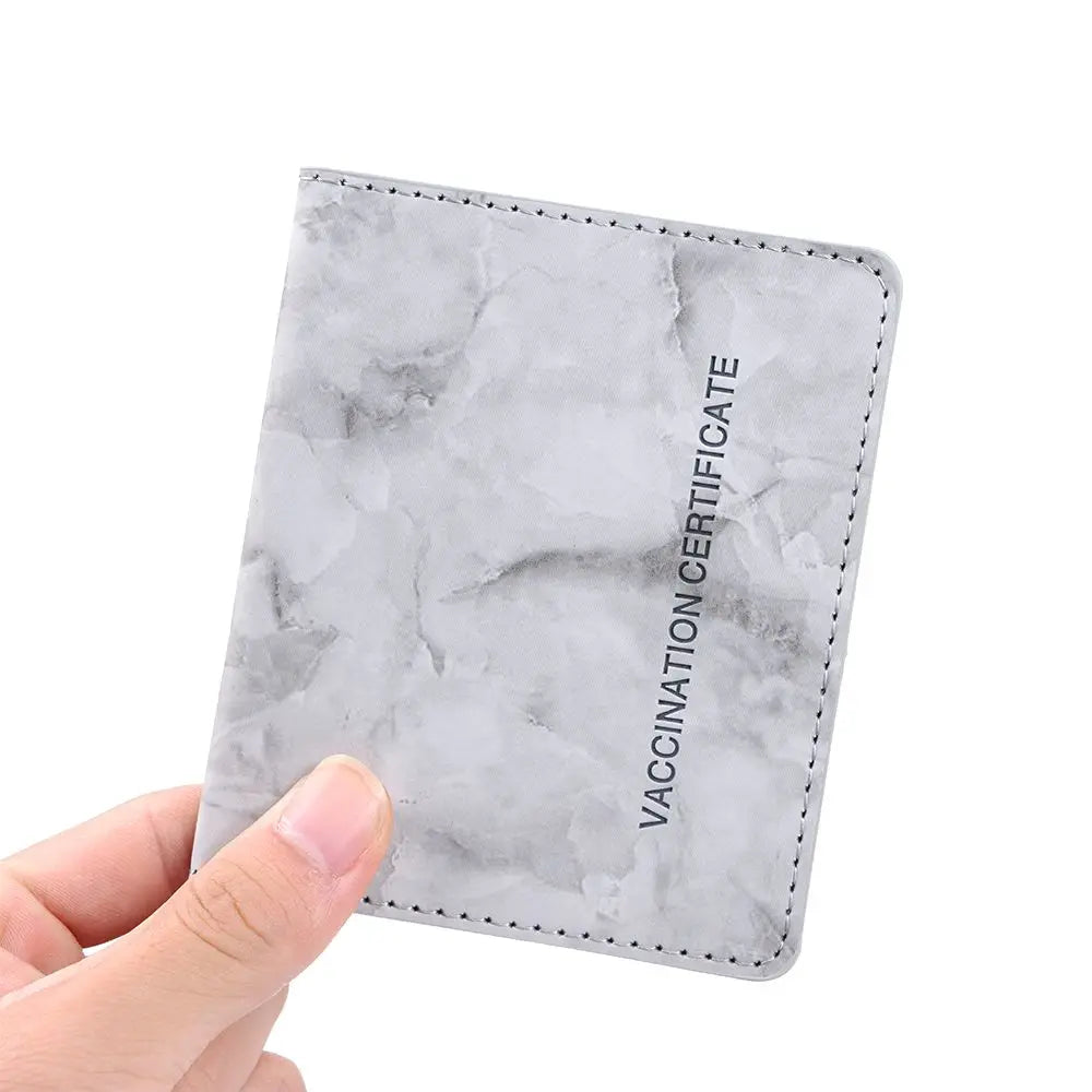 Unisex Marble Pattern PU Leather Travel Passport Cover Wallet Case