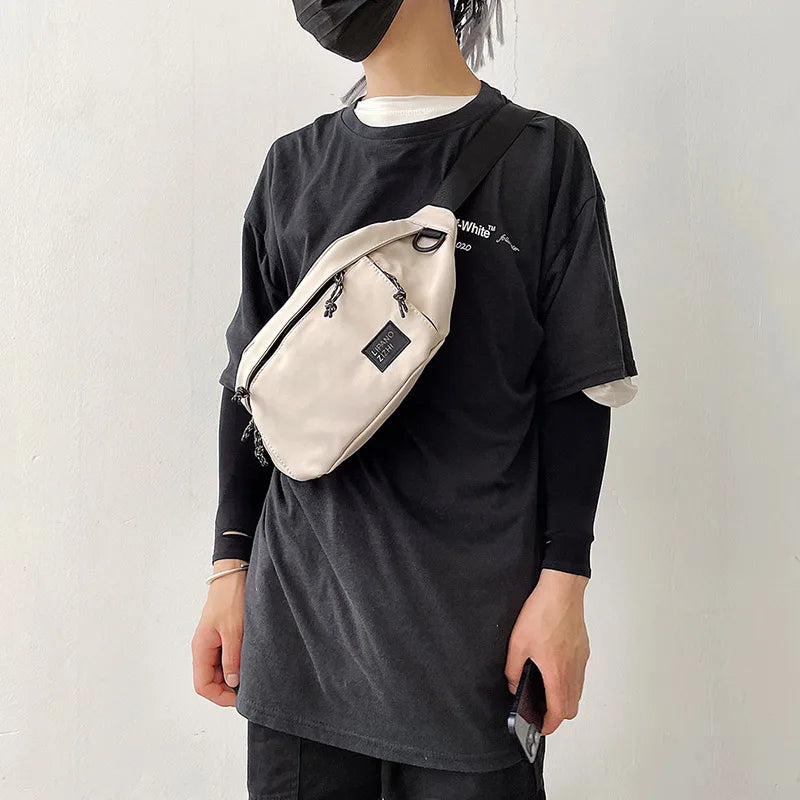Unisex Nylon Waist Bags Street Hip Hop Belt Bag High Capacity Chest B