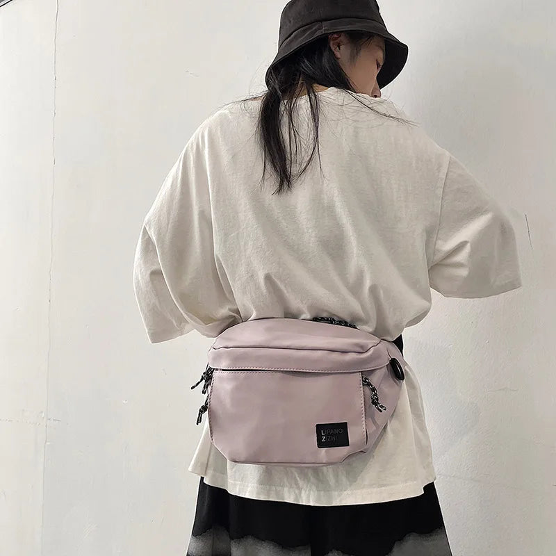 Unisex Nylon Waist Bags Street Hip Hop Belt Bag High Capacity Chest B