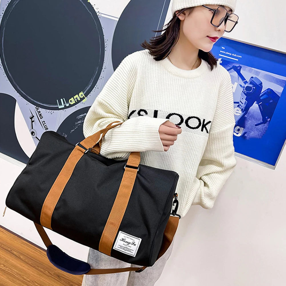 Unisex Oxford Fitness Handbag Waterproof Gym Bag Separation Shoes Multifunction