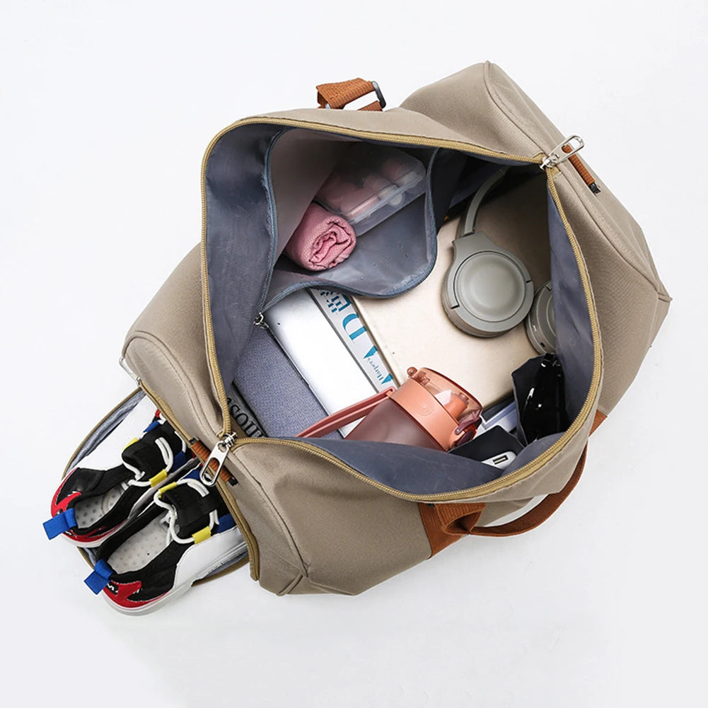 Unisex Oxford Fitness Handbag Waterproof Gym Bag Separation Shoes Multifunction