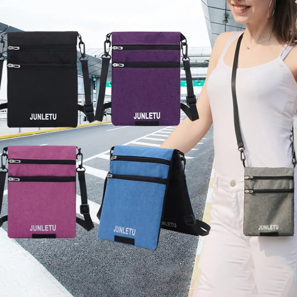 Unisex Double-Sided Crossbody Bag with Adjustable Strap