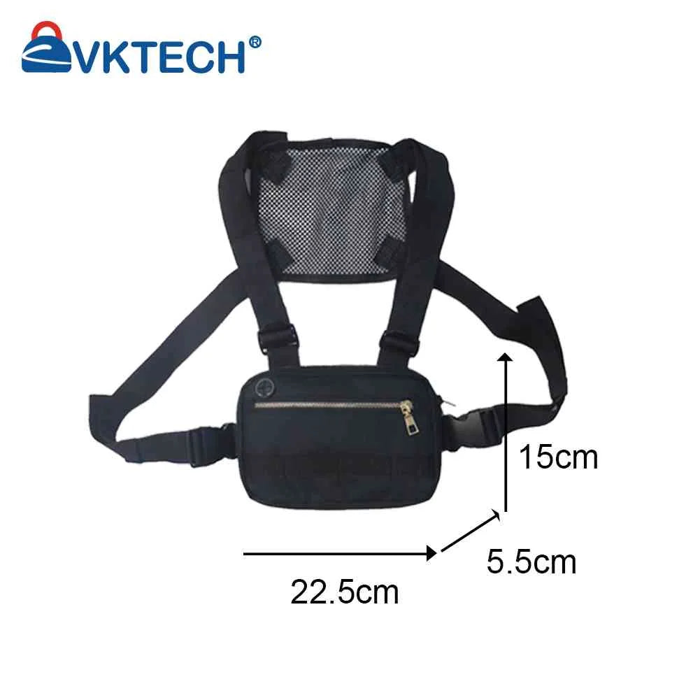 Unisex Streetwear Vest Chest Rig Bag Oxford Cloth Waistcoat Hip Hop Pouching Bag
