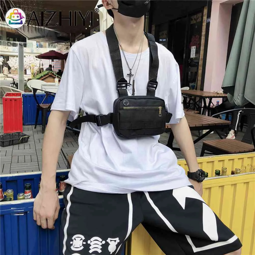 Unisex Streetwear Vest Chest Rig Hip Hop Pouch Bag