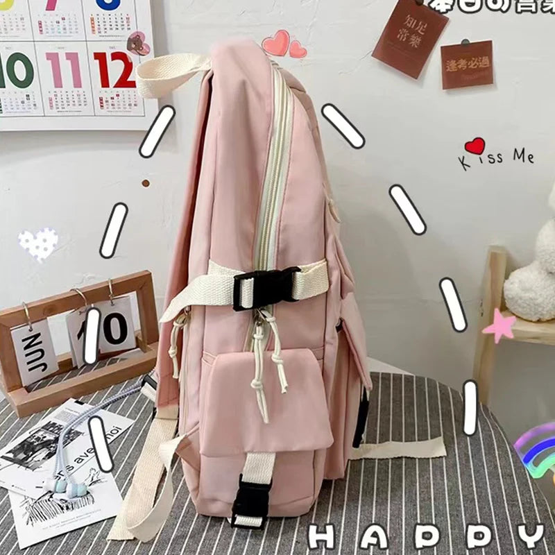 Multi-function Canvas School Backpack College Laptop Bag