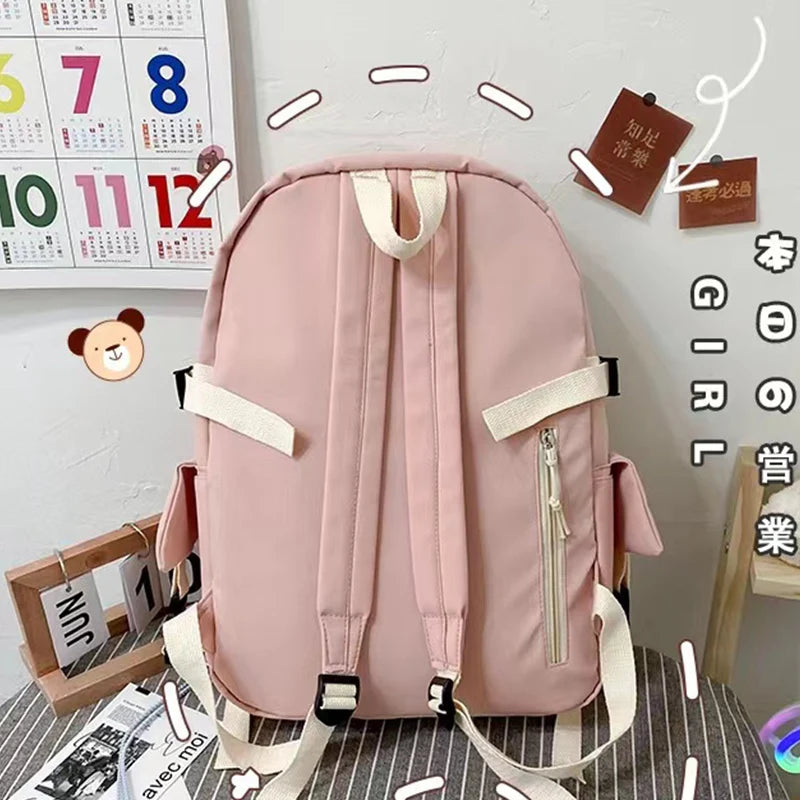 Multi-function Canvas School Backpack College Laptop Bag
