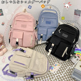 Multi-function Canvas School Backpack College Laptop Bag