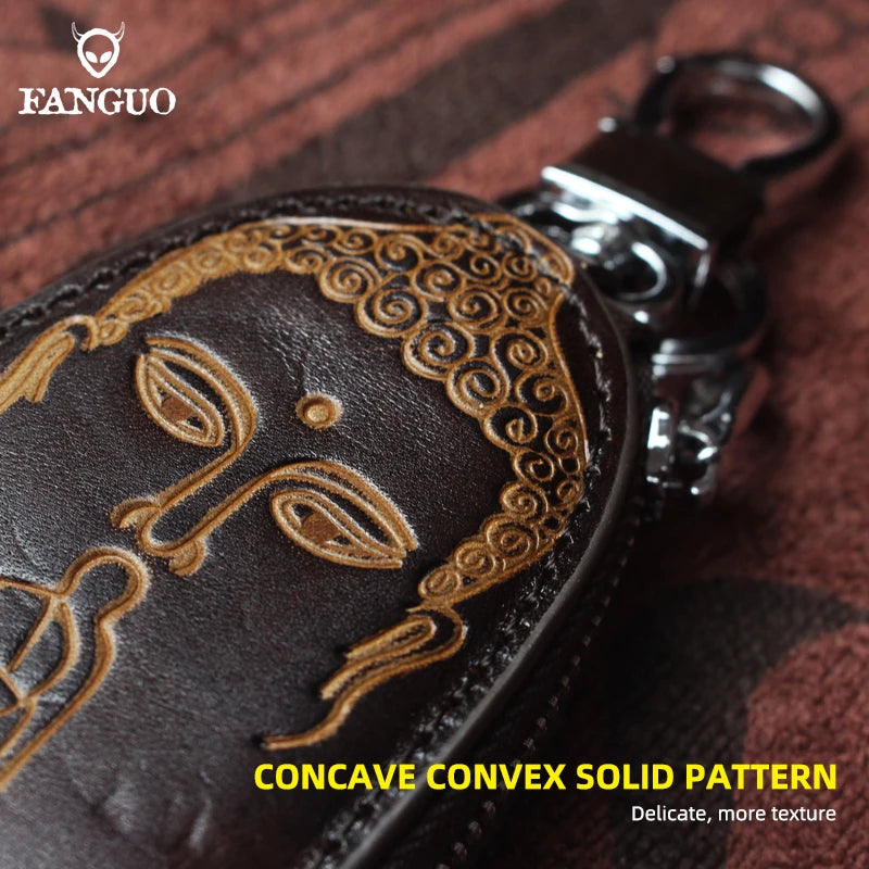 Leather Car Key Holder Bag Mini Key Housekeeper Wallets