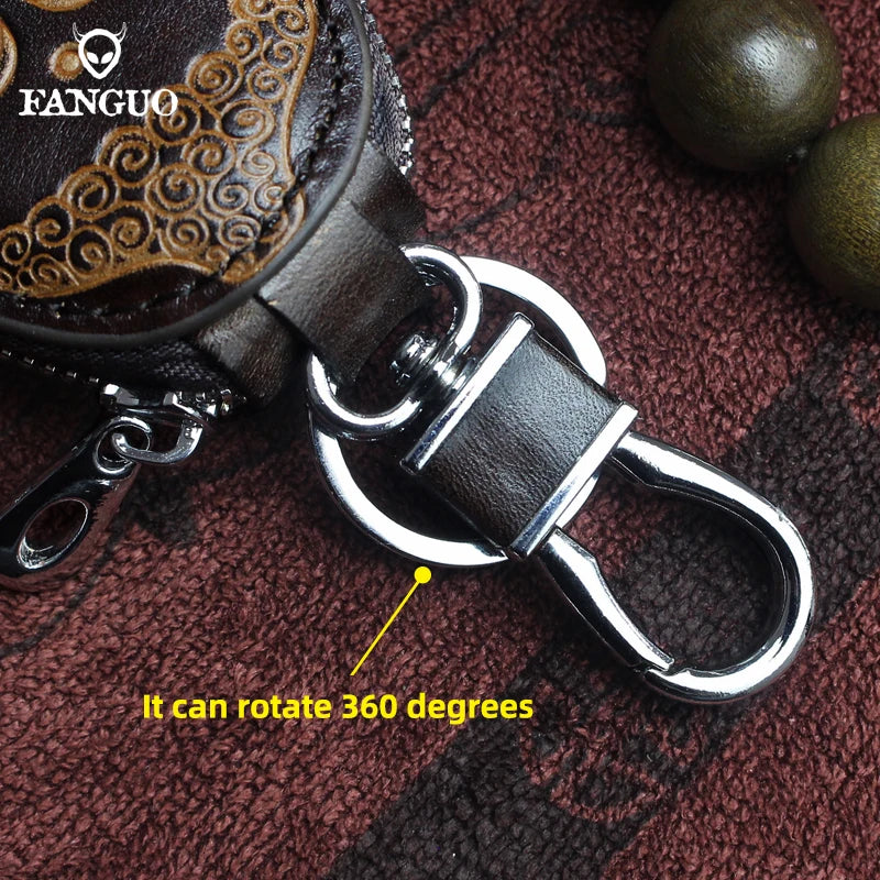 Leather Car Key Holder Bag Mini Key Housekeeper Wallets