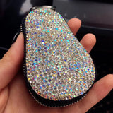 Diamond PU Leather Car Key Cover for Girl Woman with Keycha