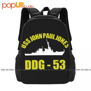 USS John DDG 53 Navy Battleship Backpack Large Capacity Print