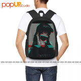 Vaporwave Anime Backpack Large Capacity with Shoe Bag